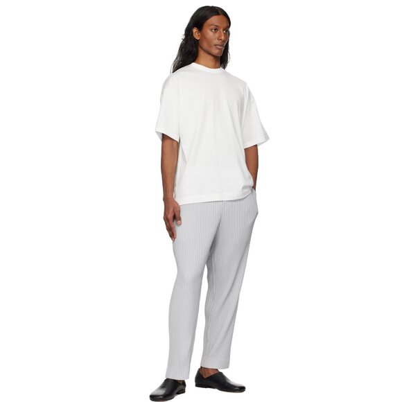 HOMME PLISSÉ ISSEY MIYAKE Gray Basics Trousers Size 1 - Picture 1 of 9